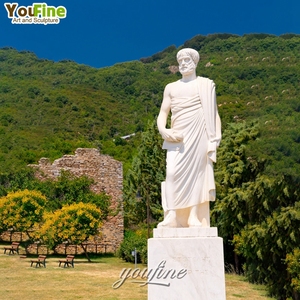 Yaşam boyutu Philosopher açık bahçe beyaz mermer <span class=keywords><strong>Aristotle</strong></span> düşünme heykel heykeli - Product Image 3