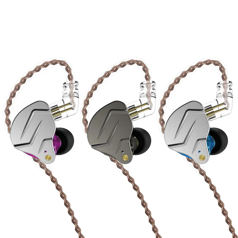 KZ ZSN Pro Dual Drivers 1BA 1DD In Ear Earphones Hifi Power Bass Earbuds Headphones High Clarity Sound Wired Earphones with