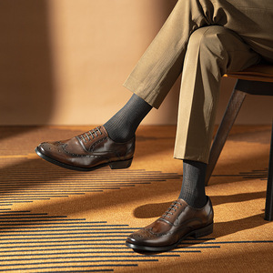 Zapatos de Vestir de Cuero Genuino para Hombre, de Alta Gama, Formales, Casuales, con Punta Redonda, Antideslizantes, Nueva Llegada - Product Image 3