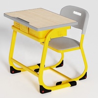 Ensemble bureau et chaise ergonomiques pour enfants, poste de travail individuel pour les devoirs avec rangement, en plastique et durable