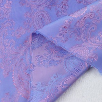 Kain Brokat Phoenix Cashew Flower Dua Warna dengan Lapisan Jacquard 100% Poliester Tahan Gesekan, Lapisan Poliester untuk Pakaian