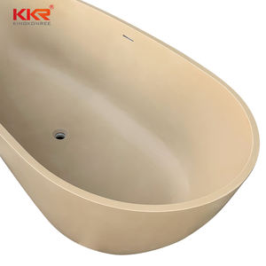 <span class=keywords><strong>Baignoire</strong></span> autoportante <span class=keywords><strong>en</strong></span> <span class=keywords><strong>forme</strong></span> <span class=keywords><strong>d</strong></span>'œuf, pierre artificielle or, Beige, Quartz, acrylique à Surface unie - Product Image 4