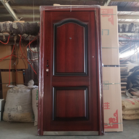 TECHTOP Porte d'entrée principale ornementale en fer de style classique Porte métallique de sécurité extérieure avec serrure pour la maison et la maison