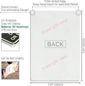Letreros Metálicos Modernos con Diseño de Radiación, Impresión UV, Placas de Advertencia, Letreros Decorativos para Pared, Estilo Rústico, Graduación, Frutas - Product Image 2