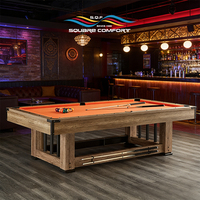 Table de billard de luxe moderne S.Q.F 2025 personnalisée de 8 pieds, 4-en-1, en MDF, multi-jeux, avec coussins en tissu pour snooker