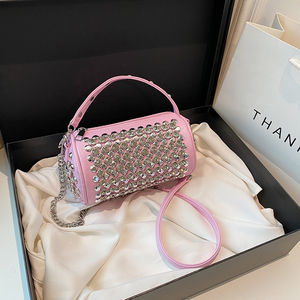 Sac à main de luxe pour femme en cuir véritable, design élégant, avec chaînes décoratives, durable, pliable, antivol, pour un usage quotidien - Product Image 6