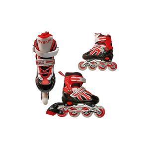 Pattini regolabili 34-37 (m) rosso con Mds-8701 borsa