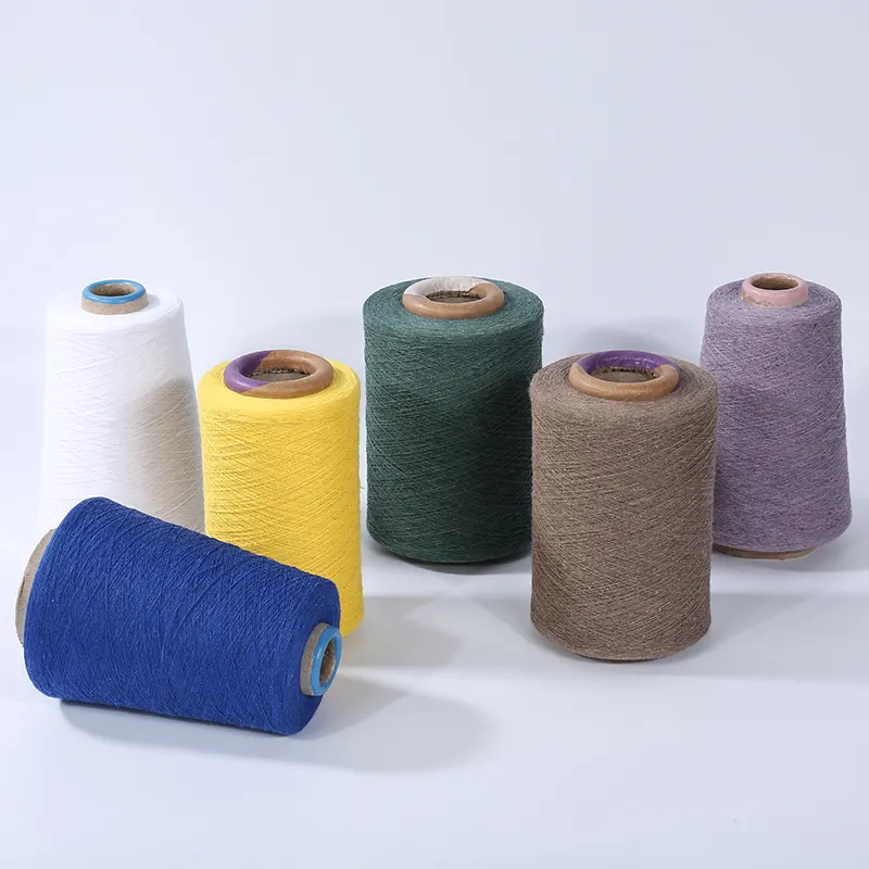 Recycled polyester cotton thread raw white recycle yarn 45s regeneration of cotton and polyester