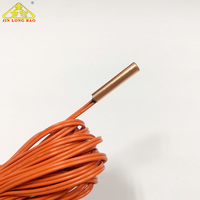 Harga Pabrik Sensor Termistor NTC Tembaga 10k 3450 Kabel Panjang Merah Kustom untuk Sensor Suhu