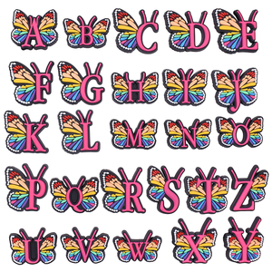 Accesorios Decorativos para Zapatos de Mujer, Estilo Clog con Letras de Mariposa, Hebilla para Zapatos DIY, PVC, Goma, Zapatos de Playa, <span class=keywords><strong>Xiami</strong></span> XH-655-05 - Product Image 1