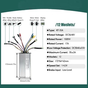Kit de conversion de vélo électrique 1500W avec moteur à double moyeu rotatif à roue arrière pleine largeur, étanche, à axe traversant, pour pneus larges, batterie en plastique - Product Image 2