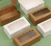 Boîte à biscuits, gâteaux et cupcakes en carton recyclable de haute qualité avec couvercle transparent et dorure à chaud