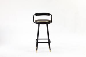 Tabourets de bar modernes avec structure en métal et assise rembourrée pour îlot de cuisine, bar à petit-déjeuner et bar à domicile - Product Image 5