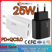 Custom logo Smartphone Plug 25W USB-lader 2-poorts A+C 25W Supersnelle Lader Type-C PD 25W USB-C Power Adapter