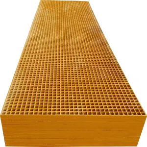 Plastic Floor Grill Heavy Duty Fiberglass Grate Yellow Color FRP Grating