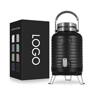 Bouteilles d'eau de grande capacité AS 170 oz 5 L, élégantes, en acier inoxydable à double paroi isolée, pot à eau thermique, jarre à eau verte