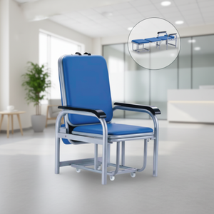 Chaise d'infirmière pliable en métal durable pour les hôpitaux, chaise d'infusion pour les soignants et les patients, <span class=keywords><strong>lit</strong></span> confortable pour les patients - Product Image 2
