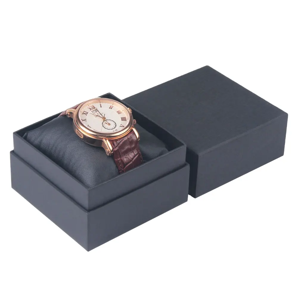 Ddp Zwart Pu Lederen Insert Horloge Box Custom Logo Doos Horloge