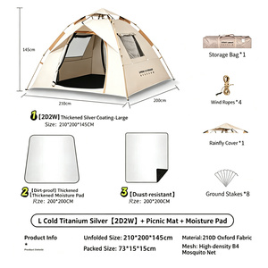 Pop up Automatic <b>Waterproof</b> 2/3/4 Persons Family <b>Tents</b> Easy Set up Portable Windproof Dome <b>Tent</b> for Outdoor Hiking and Traveling - Product Image 5