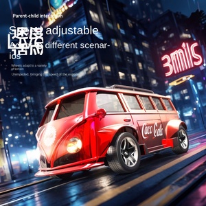 Modelo Diecast 2,4 Ghz Rc Mini coche <span class=keywords><strong>Control</strong></span> <span class=keywords><strong>remoto</strong></span> Rc Mini Van Bus T1 eléctrico Vintage escritorio Drift Robot coche camión - Product Image 4