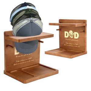 Cross-border wooden baseball cap rack, entryway key and glasses <b>holder</b>, multi-purpose solid wood <b>hat</b> storage rack - Product Image 2