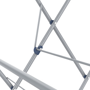 3層パウダースチール衣類乾燥ラック4フック付き格納式折りたたみ式衣類乾燥機スタンド折りたたみ式金属衣類乾燥エアラー - Product Image 3