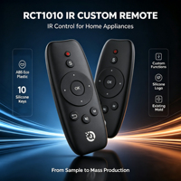 Télécommande IR JCXK RCT1010 ODM en ABS durable et écologique, ergonomique, avec 10 boutons en silicone personnalisés pour appareils électroménagers