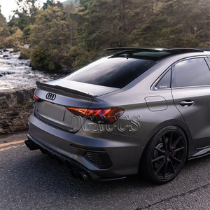 Pour <span class=keywords><strong>AUDI</strong></span> A3 S3 <span class=keywords><strong>RS3</strong></span> Limousine 8Y berline apparence décoration M4 Style aileron arrière aile de coffre 2021-2024 fibre de carbone noir brillant - Product Image 6