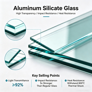 Vidrio de Silicato de Aluminio Redondo Ultrafino de 1-19 mm, Punto de Fusión 820 ° Superficie Curva en Forma de C con Espejo para Laboratorio - Product Image 4