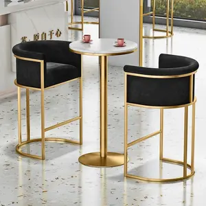Luxe léger design de mode salle à manger café dessert boutique thé au lait boutique thème table et chaise en marbre ensembles de restaurant