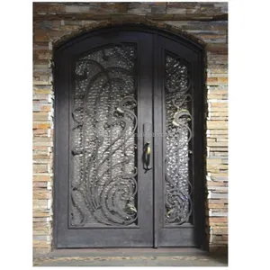Baodu — porte d'entrée coulissante en fer forgé, vente en gros, portes de jardin