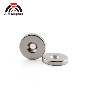 AIM Custom Nickel Coated N52 Neodymium Magnet Strong Permanent Industrial Disc Countersunk Magnet Hole Welding Processing - Product Image 5