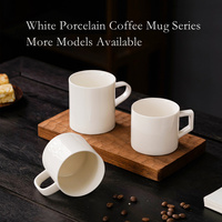 Logo personnalisé moderne de luxe 200ml Unique en céramique blanc mat tasse à café en porcelaine eau thé
