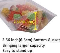 Sachet d'emballage alimentaire personnalisé en aluminium transparent avec fermeture éclair verticale, qualité alimentaire, pour bonbons, en BOPP/AL/PE avec fenêtre transparente