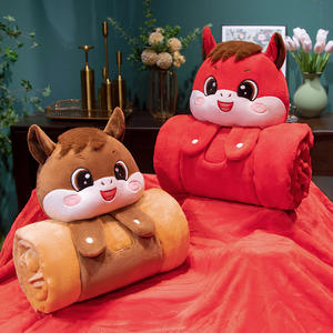 Peluche de Caballo Mascota del Año 2026, Almohada de Felpa de Coral, Dibujos Animados, Manta de Siesta con Aire Acondicionado, Regalo para Reuniones Anuales de Empresa - Product Image 1