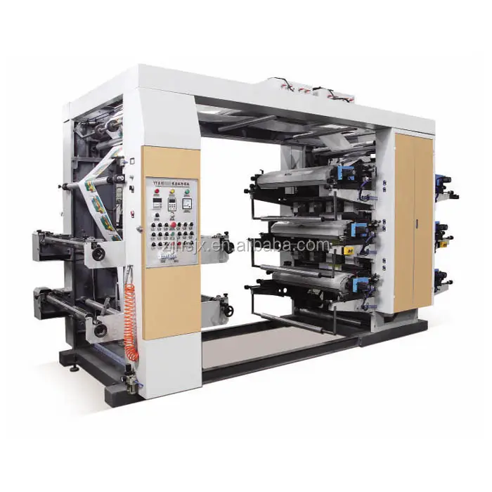 YT-6600 Middle Speed 6 Color Flexo Roll To Roll Flexographic Printing Machine