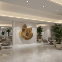 Sculptures murales en bois sur mesure, décorations géométriques paramétriques à grande échelle en bois |   Murs en bois massif ondulés pour hôtel