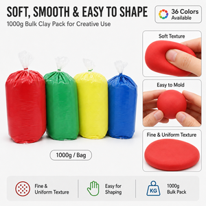 36 Couleurs DIY 1000g Pâte à Modeler Super Légère à Séchage à l'Air en Gros pour Enfants - Product Image 2