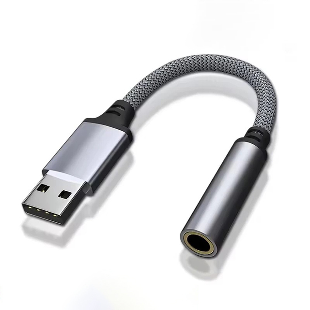 USB to 3.5mm Jack Female DC Output Audio Adapter for Laptop PC Headphone Microphone 100% OEM Compatible