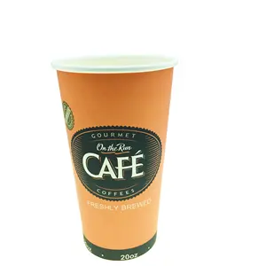 בתפזורת מותאם אישית מודפס קרטון אחת קיר נייר כוס קפה חד פעמי 8 12 16 Oz משקאות קפה כוסות נייר כוסות עם מכסה