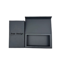 Emballage en feuille UV personnalisé en gros, électronique intelligente, appareil photo, téléphone, boîte en carton noir, laminage mat, gaufrage, recyclable