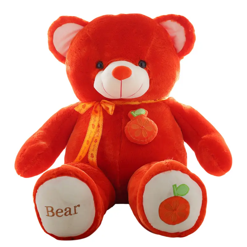 High Quality Teddy Bear Stuffed Plush Toy Soft Comfortable Bear Doll Fruit Creative Orange Red Bear Toys For Kids Girlfriend