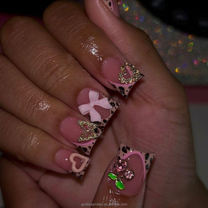 <span class=keywords><strong>Uñas</strong></span> Postizas Acrílicas Hechas a Mano con Forma de Pata de Pato, Acabado Brillante, Cobertura Completa, Punta Ancha y Acampanada <span class=keywords><strong>para</strong></span> Uso Diario en la Oficina - Product Image 4