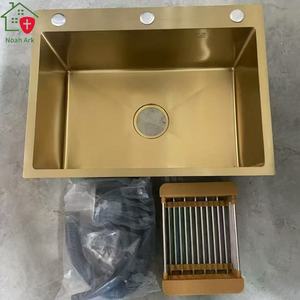 Évier de cuisine intelligent cascade fait main en acier inoxydable SUS304 avec affichage numérique LED, multifonction, à cuve unique - Product Image 1