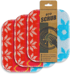 キッチン掃除用スクラビー100%エコフレンドリーコットン家庭用食器洗い布、鍋の壁、洗車用スクラブ、食器洗い用布巾 - Product Image 2