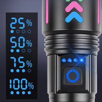 Lampe torche LED portable en alliage d'aluminium avec bandes lumineuses en V, étanche IP54, 1000+ lumens, 6000K lumière du jour, faisceau réglable