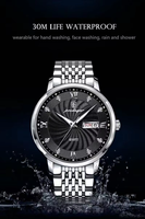 Montre à quartz pour homme POEDAGAR827, bracelet en acier inoxydable, étanche 5ATM, double calendrier, verre bleu, montre-bracelet décontractée pour homme
