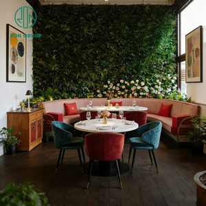 Juego de Muebles de Sofá, Mesa y Sillas de Estilo Vintage, Redondas, de Mármol, Semicirculares, Tapizadas en Terciopelo, para Cafetería, Restaurante - Product Image 6