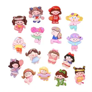 Craft Kawaii Girl Design Flatback Resin Cabochons Physical Exercise Sports Model for Souvenirs and Character Style Artificial