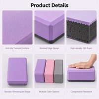 Bloc de yoga EVA en mousse haute densité pour fitness, exercice, gym, Pilates, résistant à la pression, support d'étirement, 280g, camouflage personnalisé
